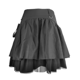 Black Retro Skirt Korean Sweet Kawaii Women Summer Streetwear Ladies Short Skirts Casual All Match Ball Gown Saia Female