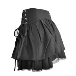 Black Retro Skirt Korean Sweet Kawaii Women Summer Streetwear Ladies Short Skirts Casual All Match Ball Gown Saia Female