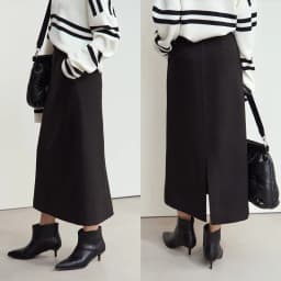 AMII Minimalism Women's Elegant Commuter Skirts with Velvet Belt 2024 Winter Twill Fabric Warm Slit Straight Midi Skirt 12444183