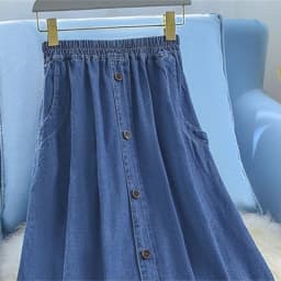 Women Large Size 5XL Cowboy Skirt Design Sense Niche Ladies Fashion Denim Maxi Skirt 2025 Feminine High Waist Jeans Long Skirts