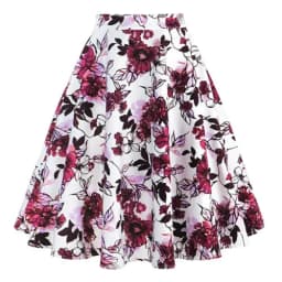 2025 New Arrival Summer A Line Vintage Floral Skirt 50s Pin Up Style Rockabilly Swing Skirts Women Retro High Waist Midi Skirt