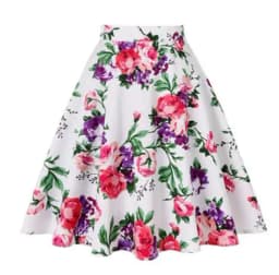 2025 New Arrival Summer A Line Vintage Floral Skirt 50s Pin Up Style Rockabilly Swing Skirts Women Retro High Waist Midi Skirt