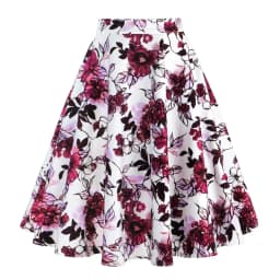 2025 New Arrival Summer A Line Vintage Floral Skirt 50s Pin Up Style Rockabilly Swing Skirts Women Retro High Waist Midi Skirt
