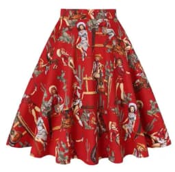 2025 New Arrival Summer A Line Vintage Floral Skirt 50s Pin Up Style Rockabilly Swing Skirts Women Retro High Waist Midi Skirt