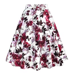 2025 New Arrival Summer A Line Vintage Floral Skirt 50s Pin Up Style Rockabilly Swing Skirts Women Retro High Waist Midi Skirt