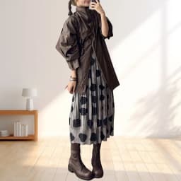 Pleated Black Polka Dot Half Skirt Women's Simple Casual Loose Fashion Versatile Commuter Clothing Korean Wearing