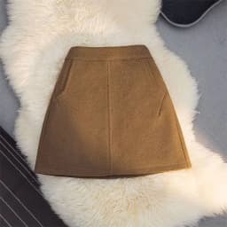 Fashion Faux Wool Women Mini Skirts Korean Elegant Office Lady A Line Skirts High Waist Streetwear Slim All Match Female Skirts
