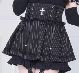 Original Japanese Mines Style Subculture Bow Short-Sleeve Knitted Top High Waist Lace-up Bow Slim A-Line Sweet Skirt Sets Women