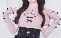 Original Japanese Mines Style Subculture Bow Short-Sleeve Knitted Top High Waist Lace-up Bow Slim A-Line Sweet Skirt Sets Women