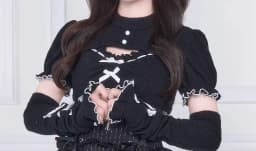 Original Japanese Mines Style Subculture Bow Short-Sleeve Knitted Top High Waist Lace-up Bow Slim A-Line Sweet Skirt Sets Women