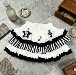 Retro Vintage Harajuku Y2K Piano Print Lace Ruffle Mini Skirt Women 2026 New French Elegant Casual Summer Fashion Skirt 2000s