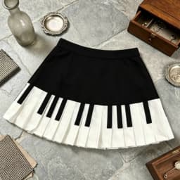 Retro Vintage Harajuku Y2K Piano Print Lace Ruffle Mini Skirt Women 2026 New French Elegant Casual Summer Fashion Skirt 2000s