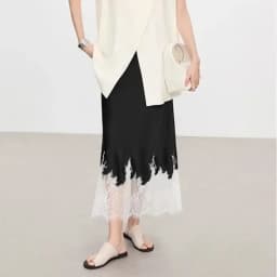 Fairy Lace-Trim Midi Skirt High Wasit Elegant Wrapped Hip Fashion Trends Long Skirts Female Party 2025 Summer Women Clothing