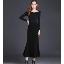 Winter Women Long Woolen Skirt Fashion High Waist Basic Wool Skirts Female Casual Thick Warm Elastic A-Line Maxi Skirts O839