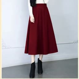 Winter Women Long Woolen Skirt Fashion High Waist Basic Wool Skirts Female Casual Thick Warm Elastic A-Line Maxi Skirts O839