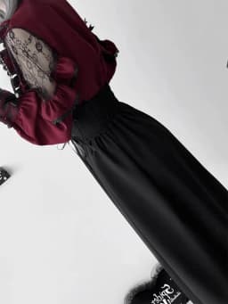 Japanese Lolita Lace Patchwork Skirts Women Summer New Slim High Waist Midi  Black Skirts Gothic Vintage Bandage Skirt Hot Girls