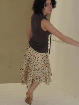 CHEERART Psychedelic Dot Summer Skirt For Women Designer Layered A Line Knee Length Ladies Skirt 2026 Fashion Trends