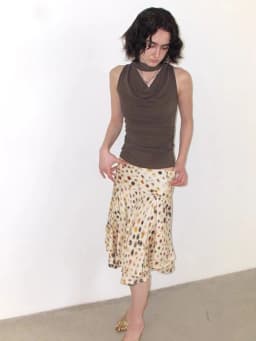 CHEERART Psychedelic Dot Summer Skirt For Women Designer Layered A Line Knee Length Ladies Skirt 2026 Fashion Trends