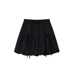 Yedinas Gothic Ball Gown Mini Skirt Women Summer 2024 Bow Korean Fashion Elastic Waist Pleated Short Skirt For Women Y2k Chic