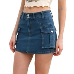 Streetwear Solid Color Cowboy Tight Skirts Women Fashion Pocket Design Sense Package Hip Slim Denim Mini Skirt Female Spring New