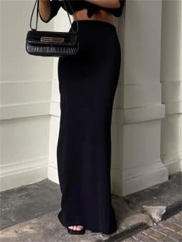 Tossy Fashion For Women Black Long Skirts High Waist Slim Seamless Elegant Ladies Gown Casual Summer 2023 New Female Maxi Skirts