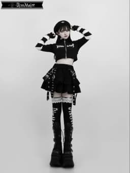 Mine Series Y2k Black Elastic Waist Skirt Summer Student Girls Sweet Cool Mini Skirt Harajuku Academic Subculture Cake Skirt