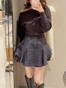 Kuzuwata Sweet Plaid Winter New Mujer Faldas Short High Waist All-match Slim Skirt Japan Ruffles Zip Ball Gown Minority Faldas