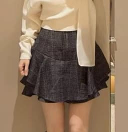 Kuzuwata Sweet Plaid Winter New Mujer Faldas Short High Waist All-match Slim Skirt Japan Ruffles Zip Ball Gown Minority Faldas