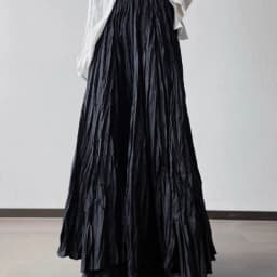 Streetwear Vintage Black Pleated Women Skirt High Waist Fairy Irregular Y2k Aesthetic A-line Long Skirts Harajuku Grunge Faldas