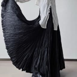 Streetwear Vintage Black Pleated Women Skirt High Waist Fairy Irregular Y2k Aesthetic A-line Long Skirts Harajuku Grunge Faldas