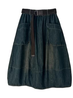 Casual Mid-Length Straight Leg Jeans Skirt Women's Elastic Waist Loose Fitting Slimming Spring Fashion High Waist A-Line Skirt