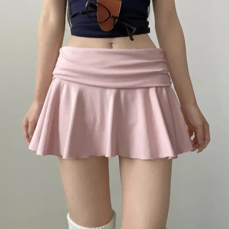 2026Women Short Dress High Elasticity Athletic Short High Waist Skirt Waist-Flipping Ruched Skirts Prevent Exposure Golf Sports