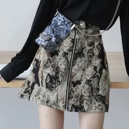 2025 Vintage Autumn Winter Women Skirt Sweet Cat Print A-line Mini Skirt High Waist Fashion Casual Cute Female Skirts Oversize