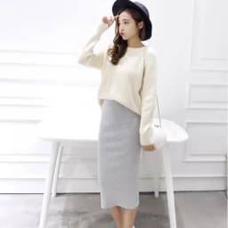 Summer Women Black Skirts Sexy Chic Pencil Skirts 2025 Slim Fit Female Faldas Wool Rib Knit Long Package Hip Split Waist Skirt