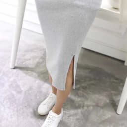 Summer Women Black Skirts Sexy Chic Pencil Skirts 2025 Slim Fit Female Faldas Wool Rib Knit Long Package Hip Split Waist Skirt