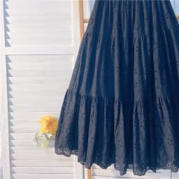 Elegant Hollow Out Embroidery Cotton Line White Skirt, Long Black Skirts For Women 2026 Autumn