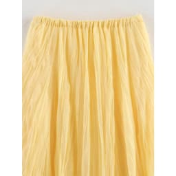 YENKYE Women Crinkle A-line Midi Butter Yellow Skirt Elastic Waist Spring Summer Holiday Elegant Skirts New 2025 Falda Mujer