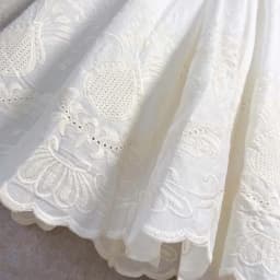 Vintage Embroidery Floral Cotton Midi Skirt Elastic Waist Skirts For Women 2026 Spring Summer