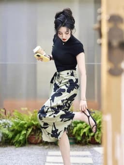 Skirts for Women High Waist Midi Woman Skirt Printing Clothing Sales 2025 Trend Korean Fashion A Line Luxury Elegant New in Chic