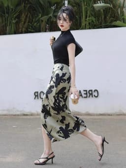 Skirts for Women High Waist Midi Woman Skirt Printing Clothing Sales 2025 Trend Korean Fashion A Line Luxury Elegant New in Chic