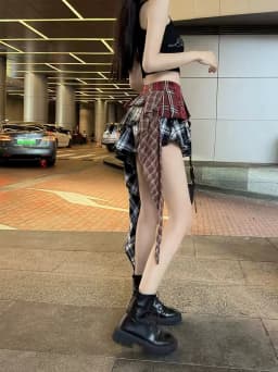 New In Y2k Skirt For Women 2025 Summer Autumn Plaid Patchwork Tassel Sexy Mini Short Skirt Japan Popular Skirt