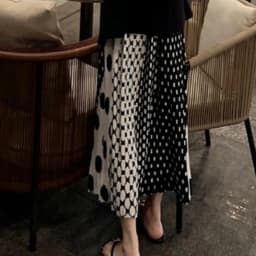 Fashionable polka dot pleated skirt, high waisted large A-line hem, high school long skirt long skirts for women