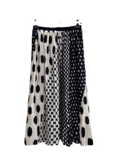 Fashionable polka dot pleated skirt, high waisted large A-line hem, high school long skirt long skirts for women