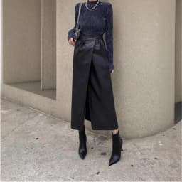 Fashion Women's Pu Leather Skirts 2026 Autumn and Winter New High-waisted Split Long Skirt