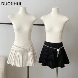 DUOJIHUI Apricot Elegant Pure Color Female Skirts Winter Fashion A-line 3-colors Simple Casual Chic No-Chain Women Mini Skirt