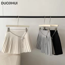 DUOJIHUI Apricot Elegant Pure Color Female Skirts Winter Fashion A-line 3-colors Simple Casual Chic No-Chain Women Mini Skirt