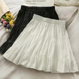 Women's Summer Sexy High Waist Slim Pleated A Line Mini Skirts Korean Fashion Casual Short Black White Skirt Alt Clothes Female