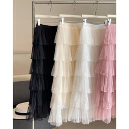Korean Style Multi-Layered Cake Skirt High Waist Midi Skirt for Women Spring 2026 New Arrival Elegant Tulle Skirt