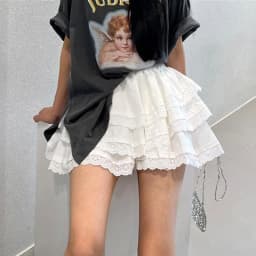 High Waist Lace Multi Layer Mini Skirt Women Summer Sweet Preppy Patchwork Tutu Skirts Y2K Korean All Match A Line Cake Skirts