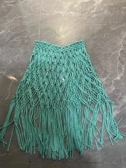 Beachapche Hand Crochet Tassel Mini Skirts Women Fashion Sexy Side High Knitted Beach Cover Ups Casual